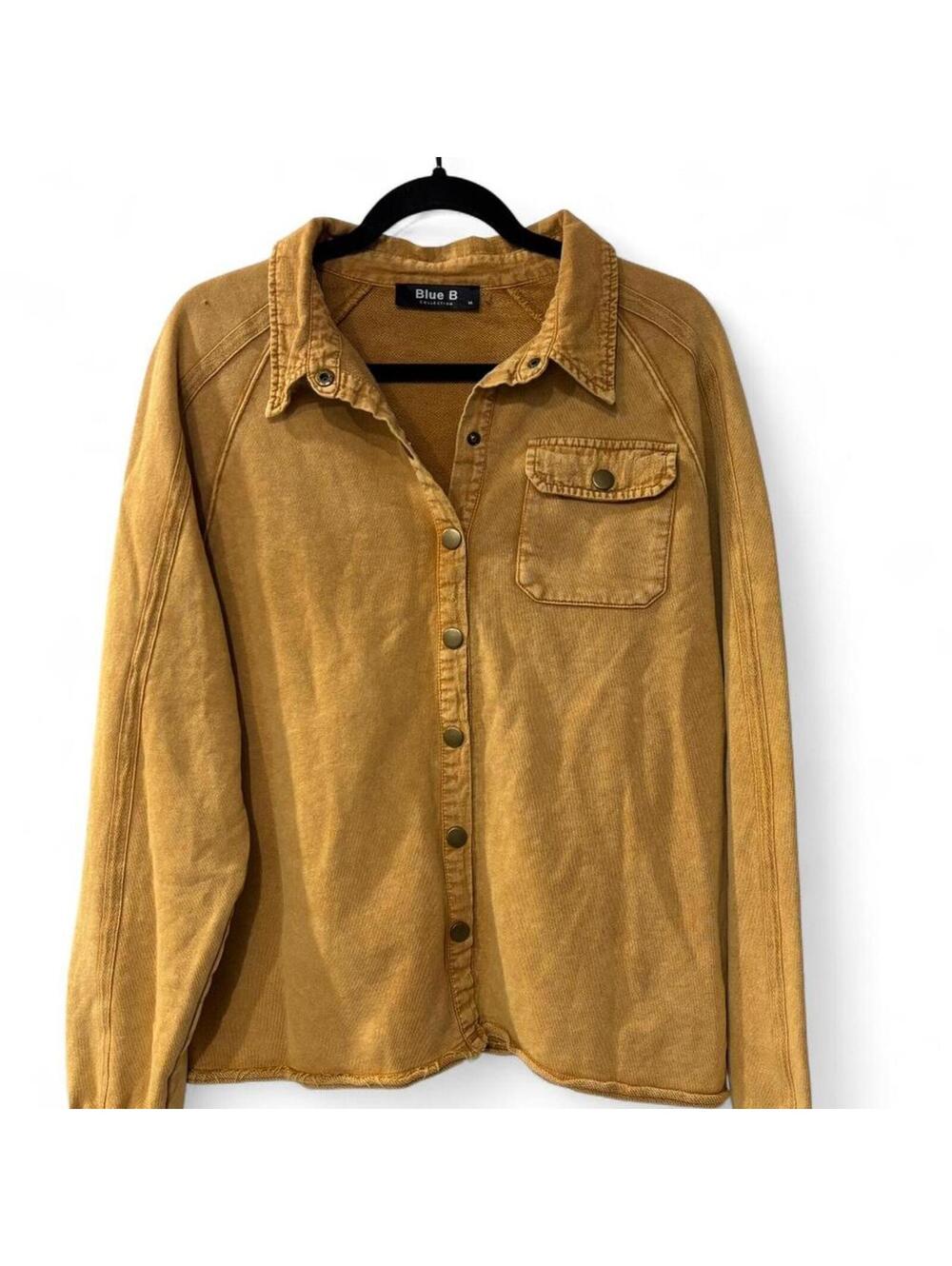 Blue B mustard snap button shirt jacket size M